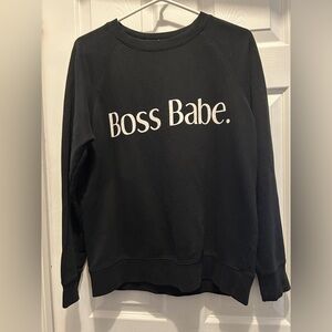 Brunette The Label Black 'Boss Babe' Sweatshirt